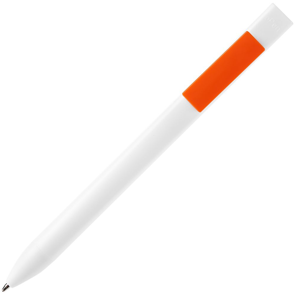 Ручка шариковая Swiper SQ, белая с оранжевым (Миниатюра WWW (1000))