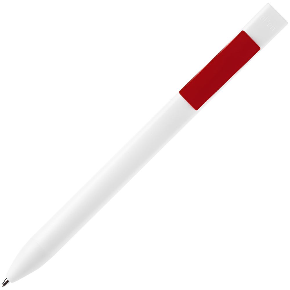 Ручка шариковая Swiper SQ, белая с красным (Миниатюра WWW (1000))