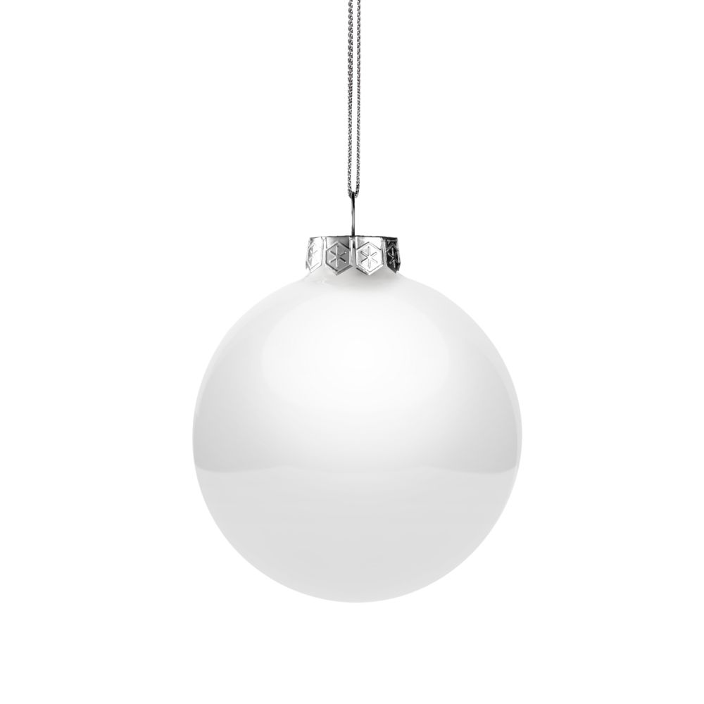 Елочный шар Finery Gloss, 8 см, глянцевый белый (Миниатюра WWW (1000))