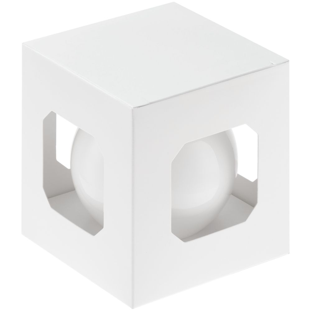 Елочный шар Finery Gloss, 8 см, глянцевый белый (Миниатюра WWW (1000))