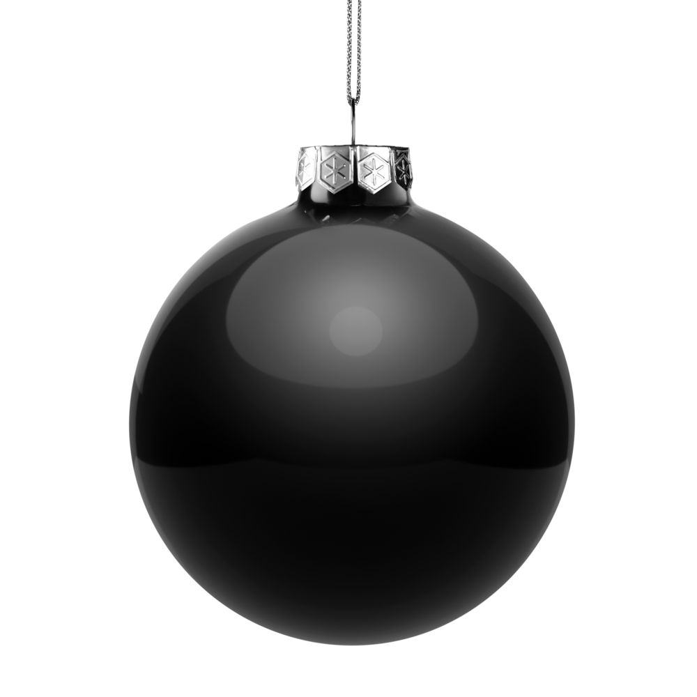 Елочный шар Finery Gloss, 10 см, глянцевый черный (Миниатюра WWW (1000))