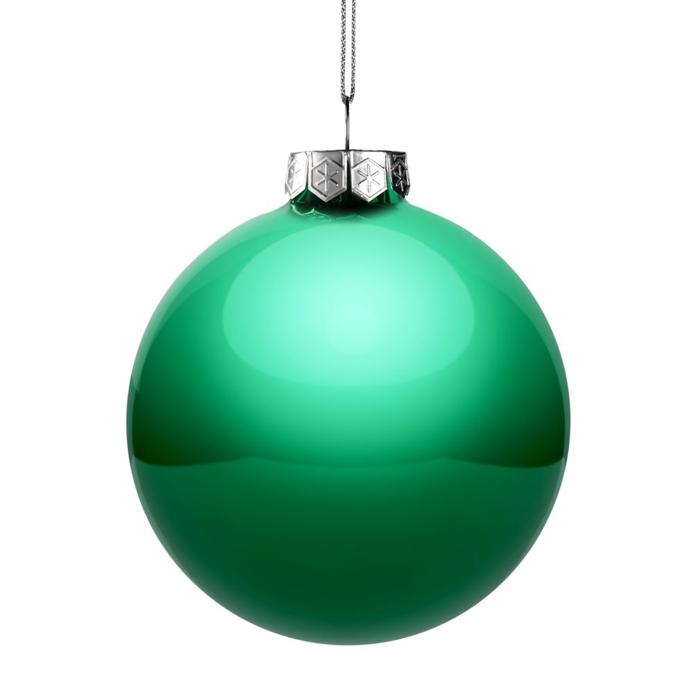 Елочный шар Finery Gloss, 10 см, глянцевый зеленый (Миниатюра WWW (1000))