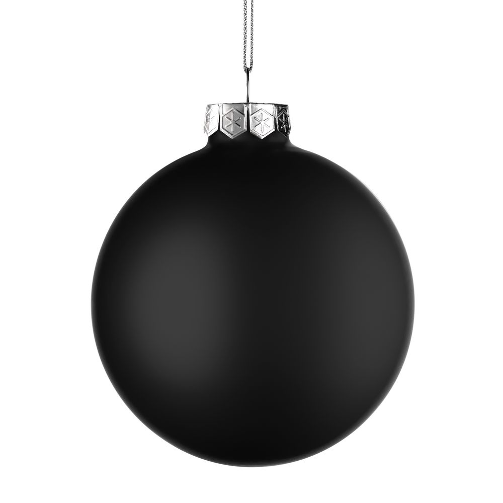 Елочный шар Finery Matt, 10 см, матовый черный (Миниатюра WWW (1000))
