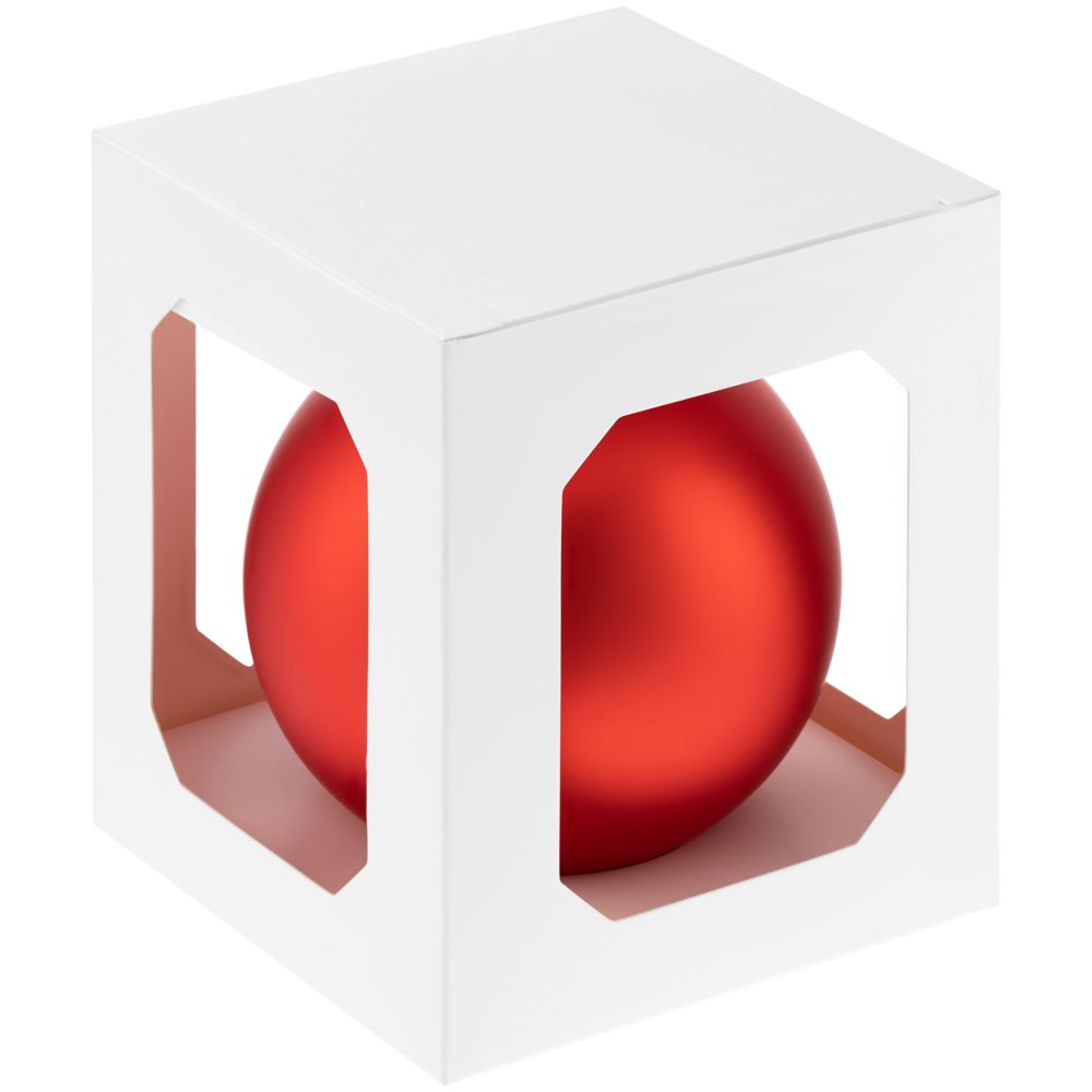 Елочный шар Finery Matt, 10 см, матовый красный (Миниатюра WWW (1000))