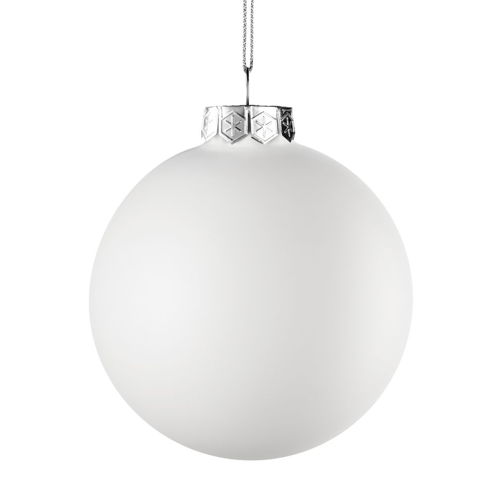 Елочный шар Finery Matt, 10 см, матовый белый (Миниатюра WWW (1000))