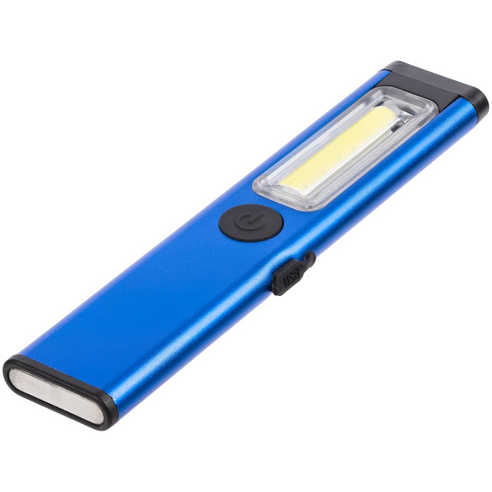 Фонарик-факел аккумуляторный Wallis, синий (Миниатюра WWW (1000))