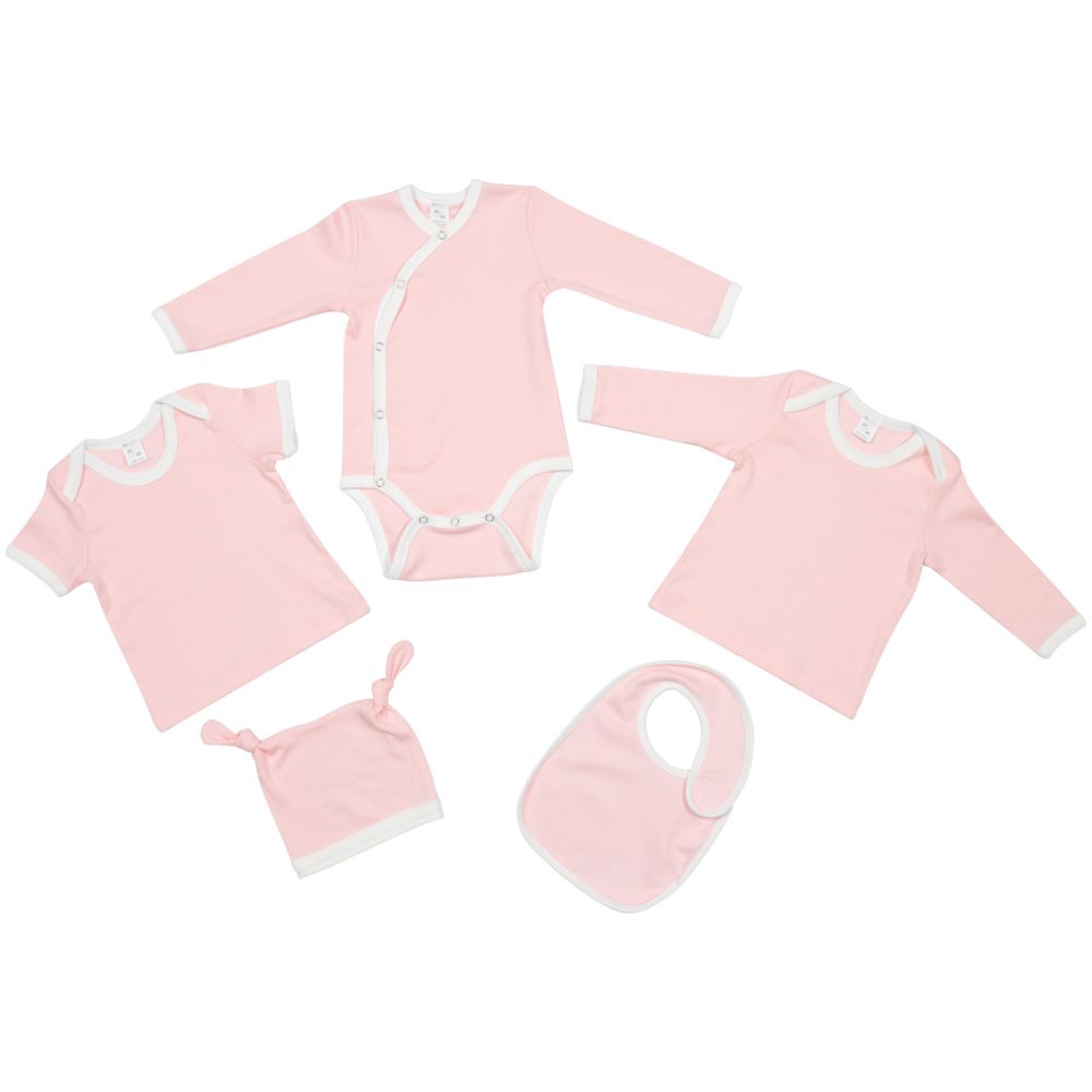Футболка детская с длинным рукавом Baby Prime, розовая с молочно-белым (Миниатюра WWW (1000))