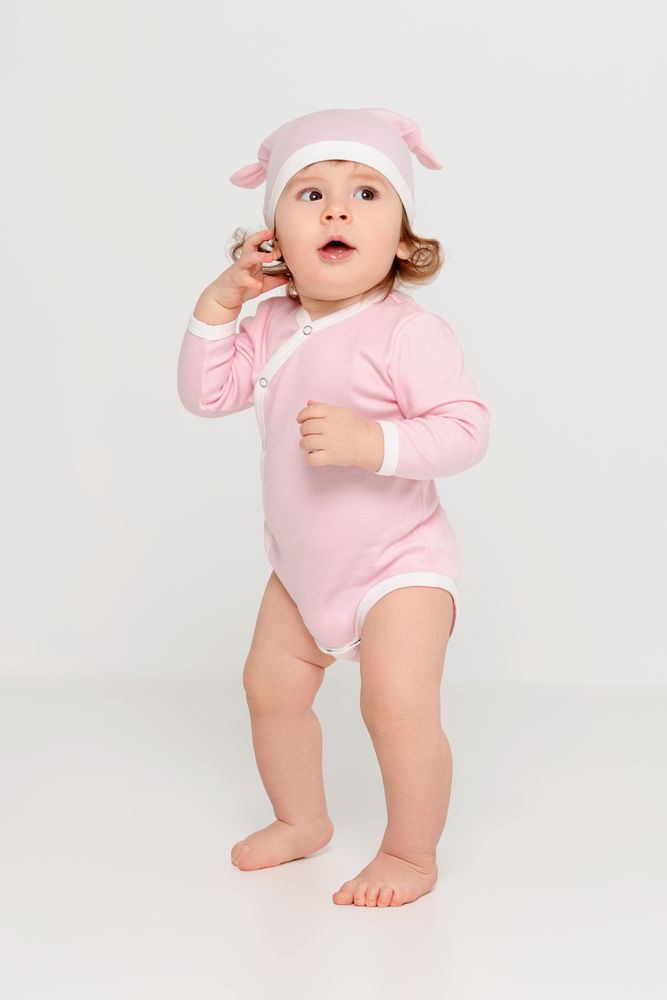 Боди детское Baby Prime, розовое с молочно-белым (Миниатюра WWW (1000))