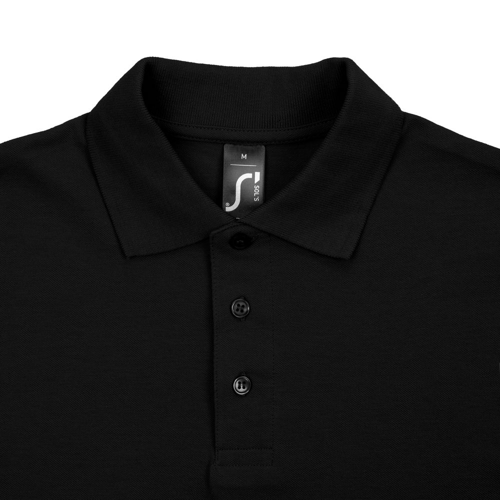 Рубашка поло мужская Spring 210, черная (Миниатюра WWW (1000))