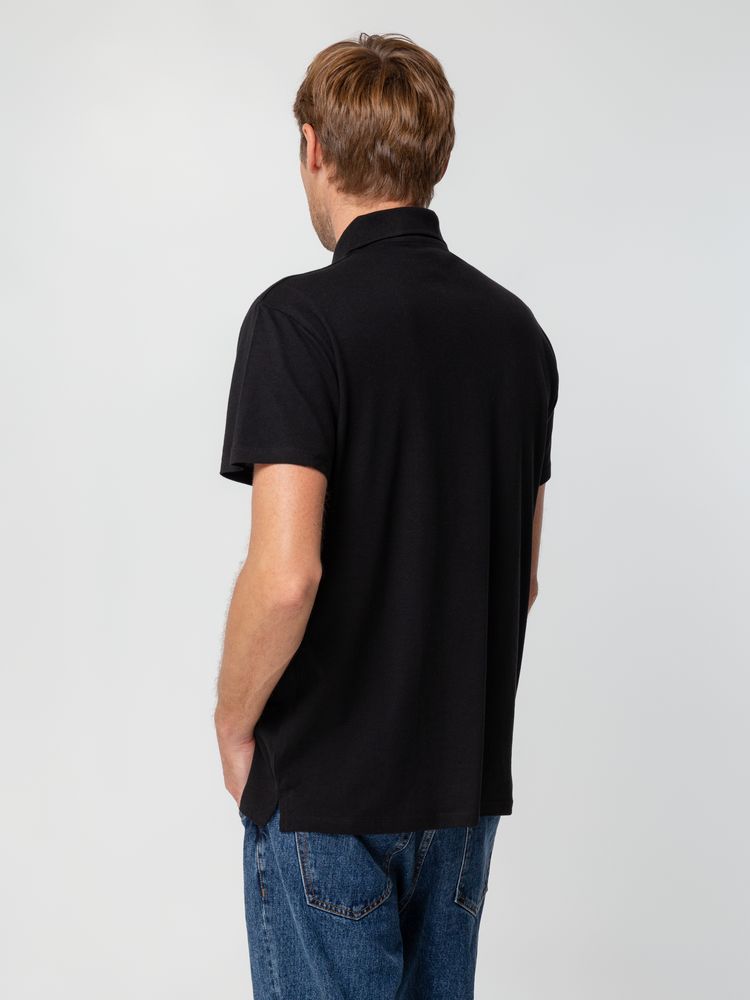 Рубашка поло мужская Spring 210, черная (Миниатюра WWW (1000))