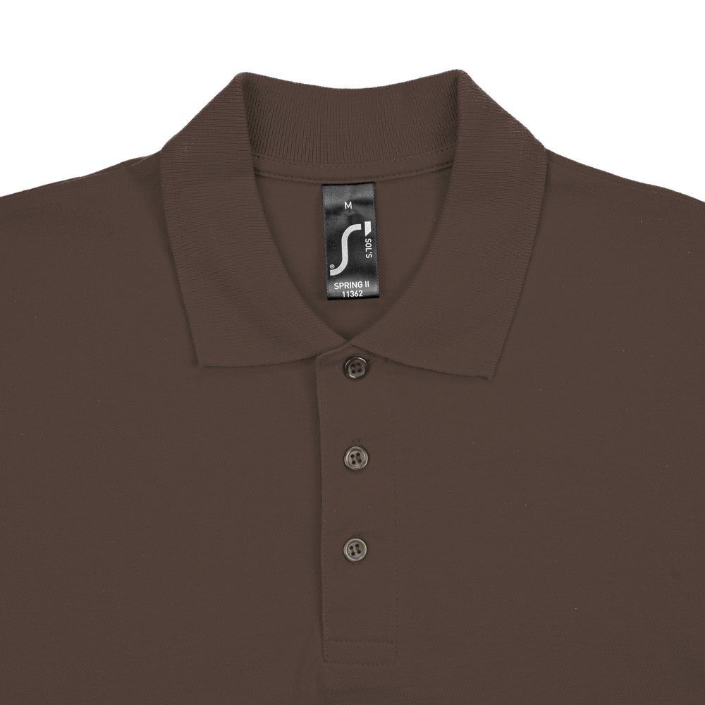 Рубашка поло мужская Spring 210, шоколадно-коричневая (Миниатюра WWW (1000))