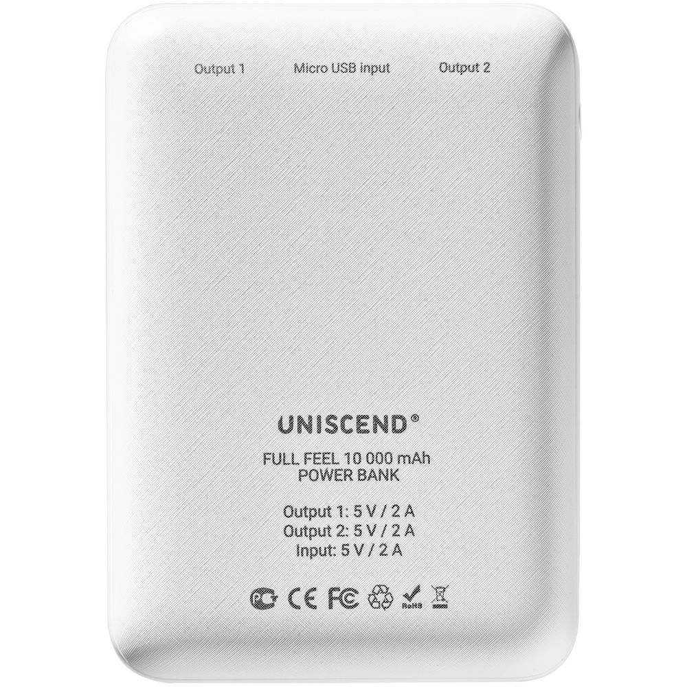 Внешний аккумулятор Uniscend Full Feel 10000 мАч с индикатором, белый (Миниатюра WWW (1000))