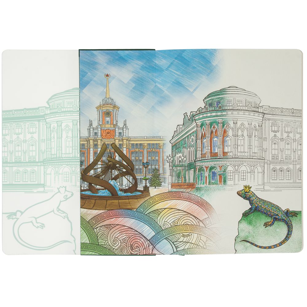 Блокнот «Города. Екатеринбург», зеленый (Миниатюра WWW (1000))