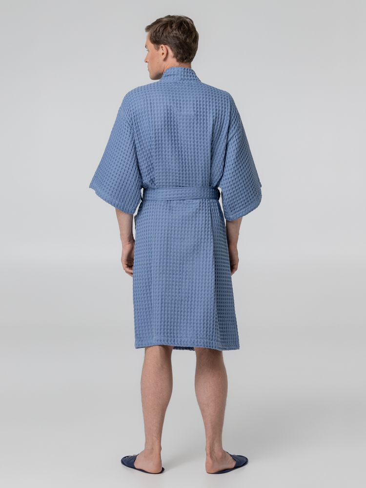 Халат вафельный мужской Boho Kimono, синий (Миниатюра WWW (1000))