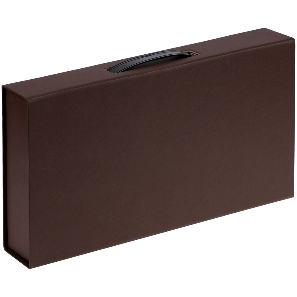 Коробка с ручкой Platt, коричневая (Миниатюра (упак) (1000))