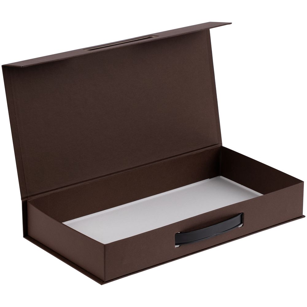 Коробка с ручкой Platt, коричневая (Миниатюра (упак) (1000))