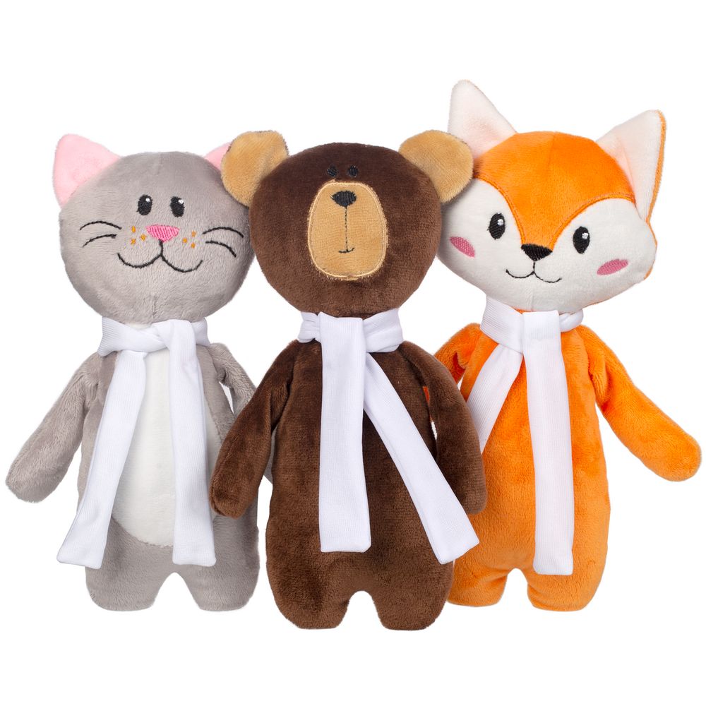 Мягкая игрушка Beastie Toys, котик с белым шарфом (Миниатюра WWW (1000))