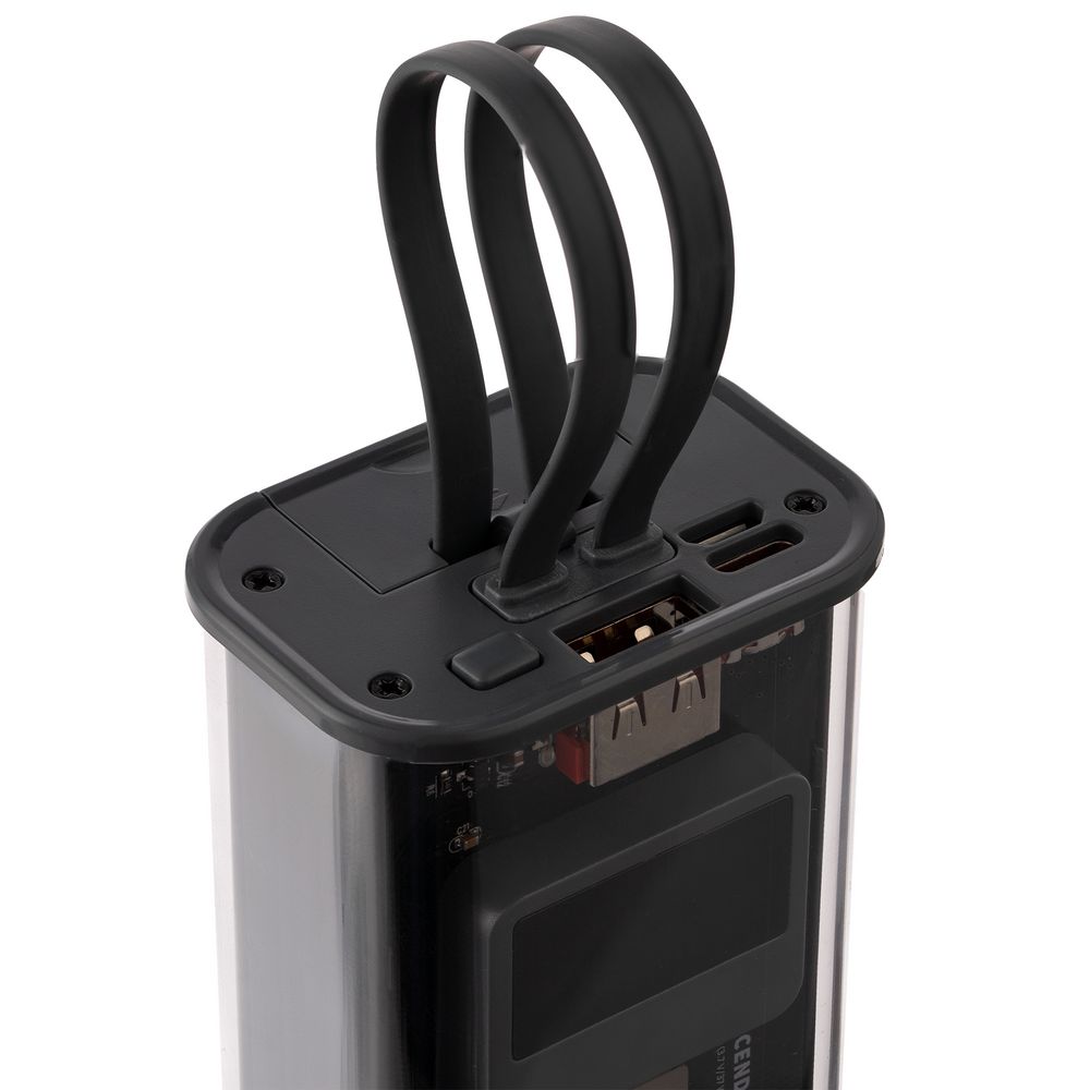 Аккумулятор c быстрой зарядкой Trellis Geek 10000 мАч, темно-серый (Миниатюра WWW (1000))