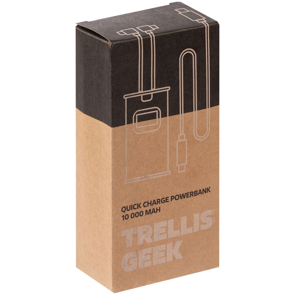 Аккумулятор c быстрой зарядкой Trellis Geek 10000 мАч, белый (Миниатюра WWW (1000))
