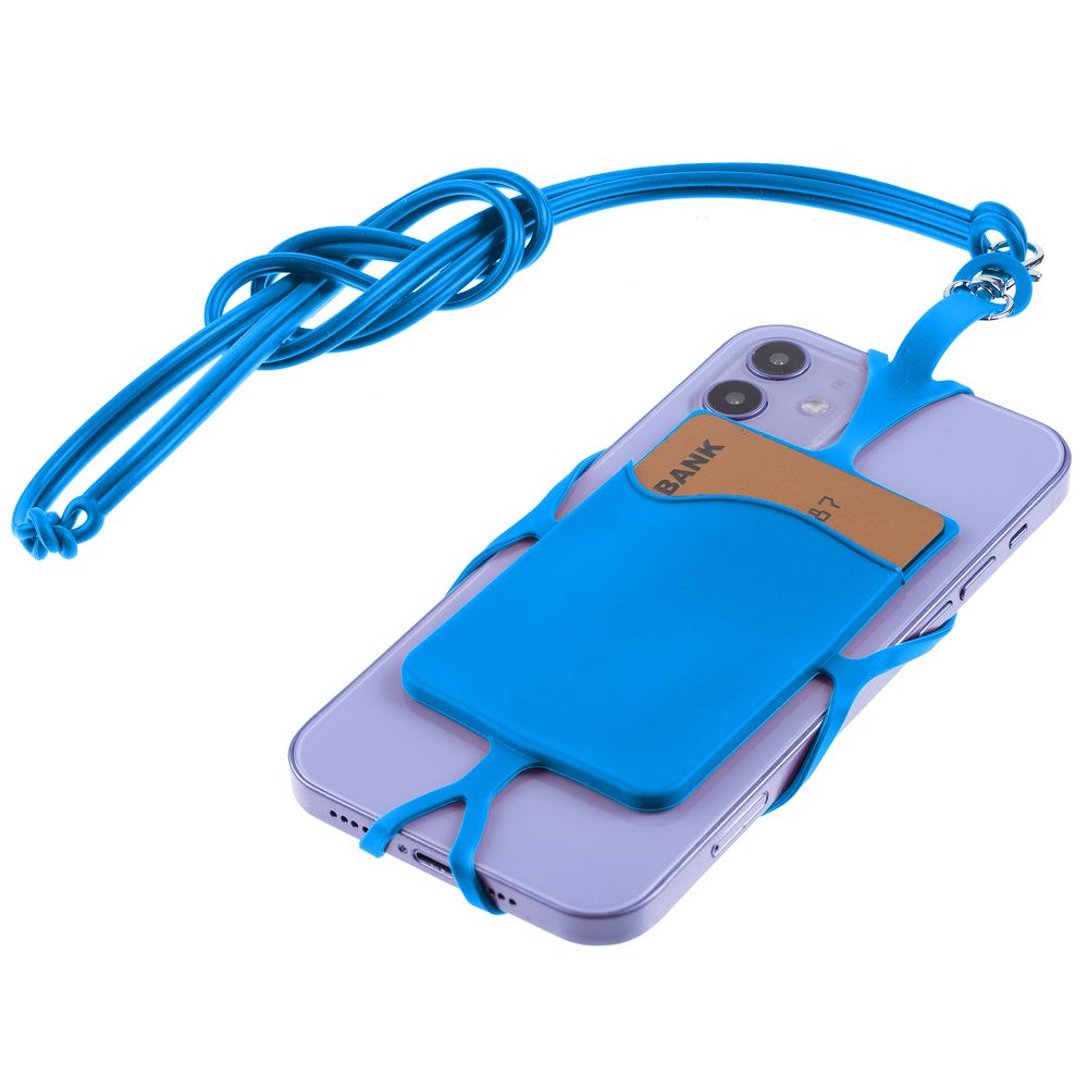 Картхолдер с креплением для телефона, синий (Миниатюра WWW (1000))