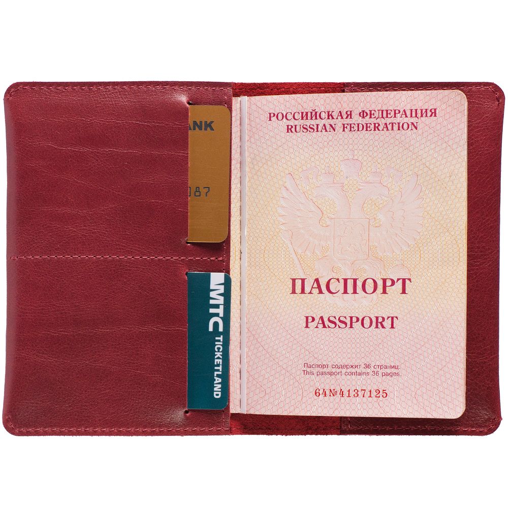 Обложка для паспорта Apache, ver.2, темно-красная (Миниатюра WWW (1000))