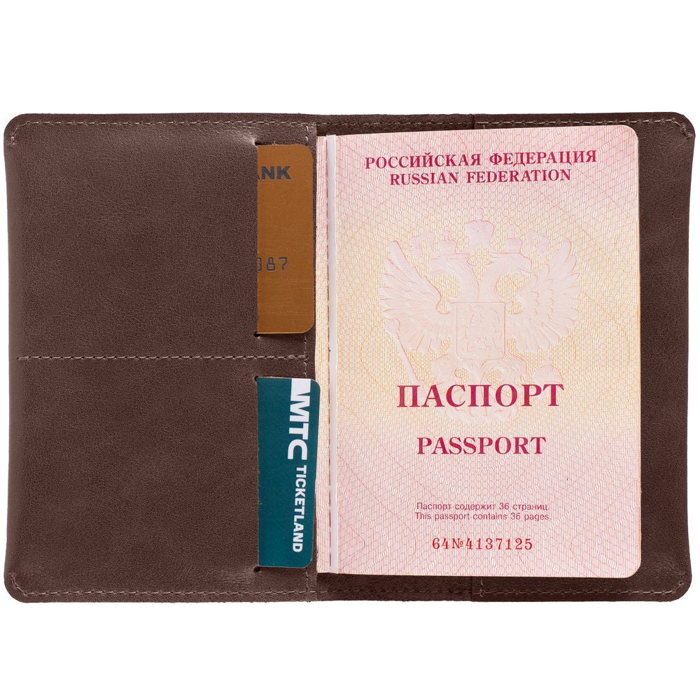 Обложка для паспорта Apache, ver.2, темно-коричневая (Миниатюра WWW (1000))
