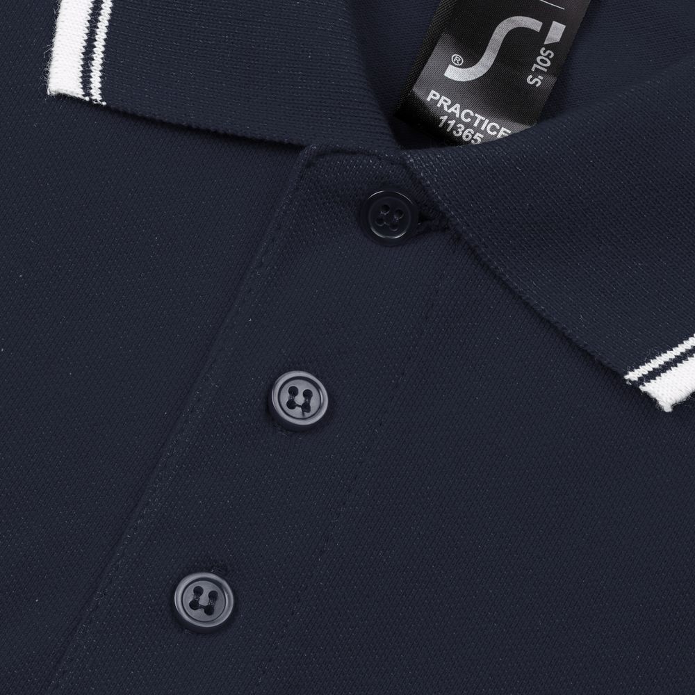 Рубашка поло мужская с контрастной отделкой Practice 270, темно-синий/белый (Миниатюра WWW (1000))