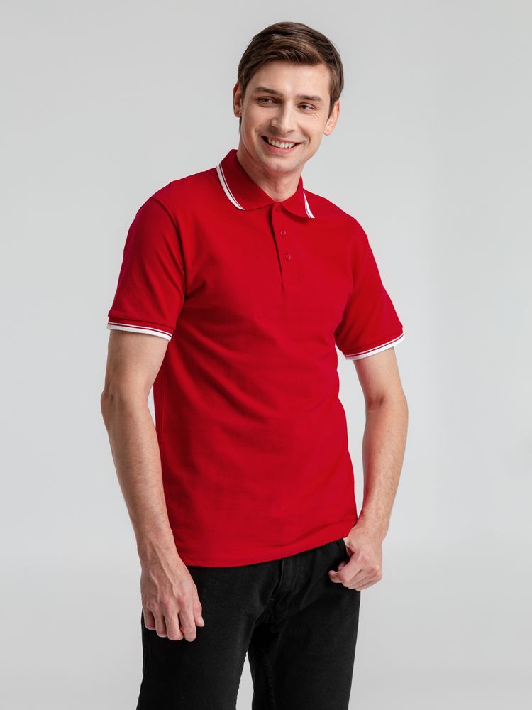 Рубашка поло мужская с контрастной отделкой Practice 270, красный/белый (Миниатюра WWW (1000))