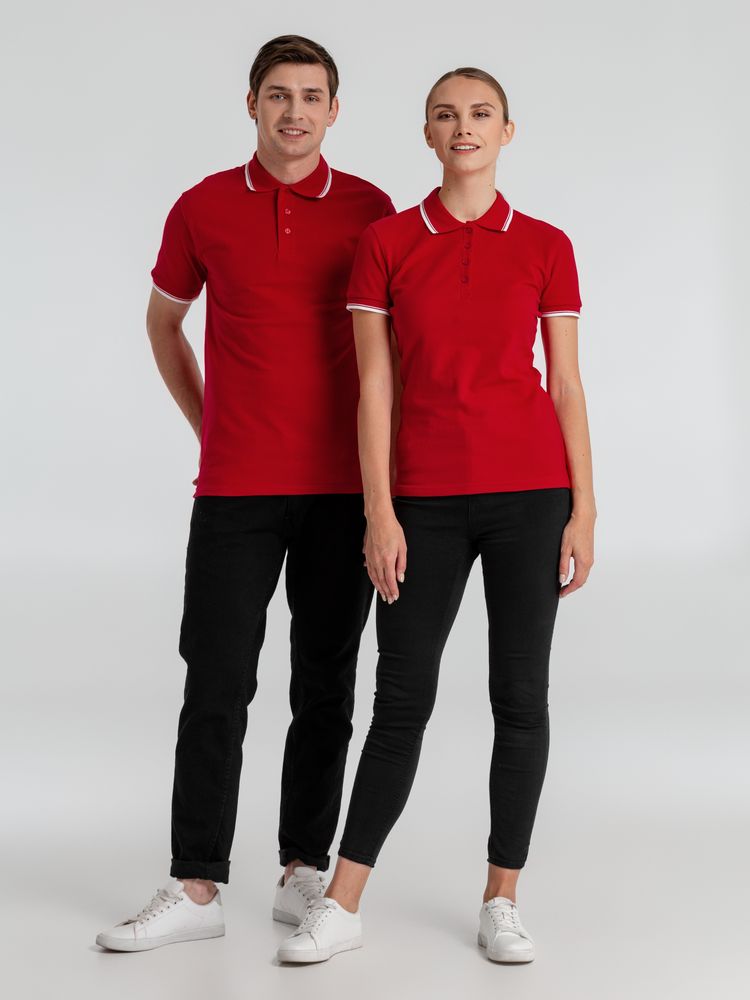Рубашка поло мужская с контрастной отделкой Practice 270, красный/белый (Миниатюра WWW (1000))