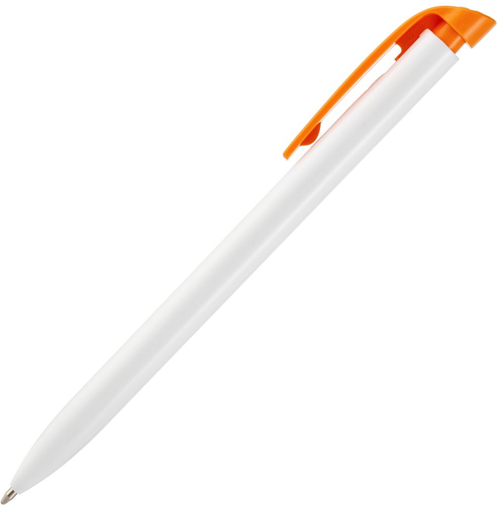 Ручка шариковая Favorite, белая с оранжевым (Миниатюра WWW (1000))