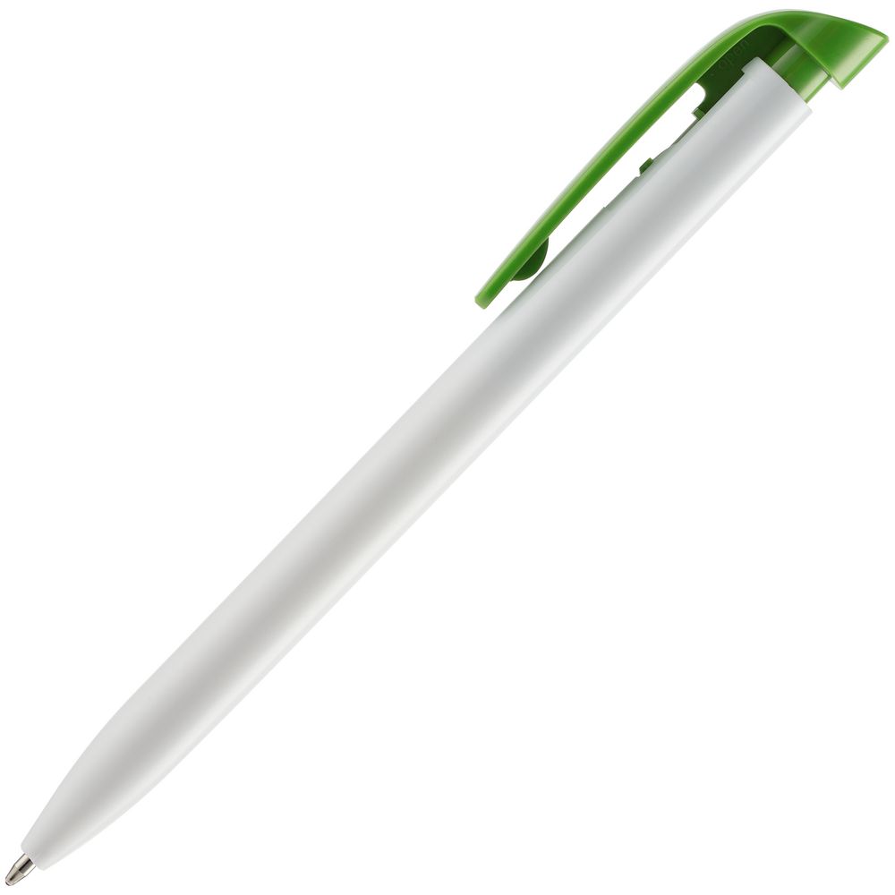 Ручка шариковая Favorite, белая с зеленым (Миниатюра WWW (1000))