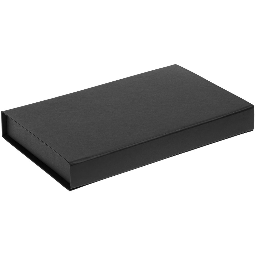 Коробка Silk с ложементом под ежедневник 15х21 см и ручку, черная (Миниатюра WWW (1000))
