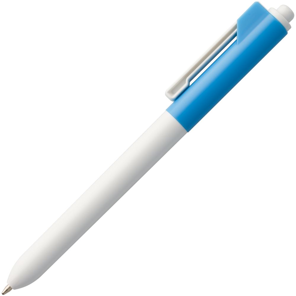 Ручка шариковая Hint Special, белая с голубым (Миниатюра WWW (1000))