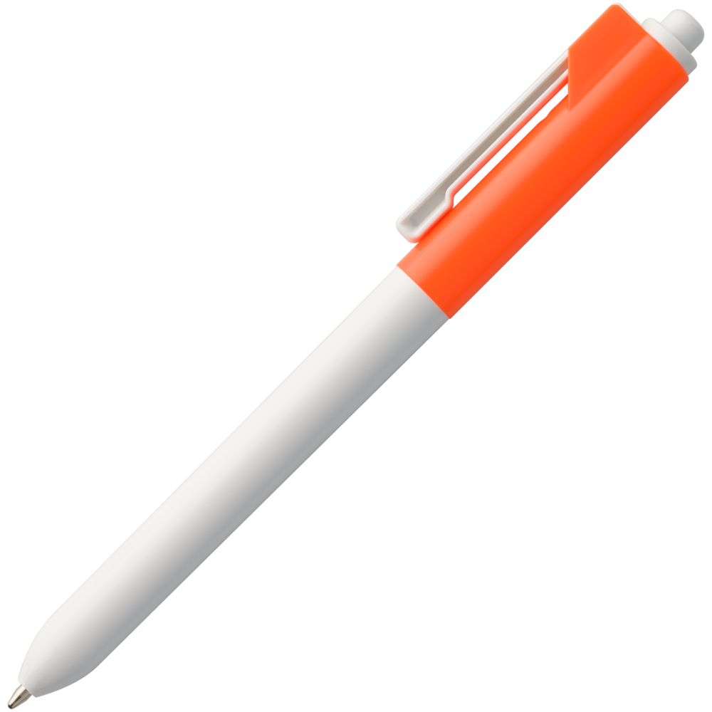 Ручка шариковая Hint Special, белая с оранжевым (Миниатюра WWW (1000))