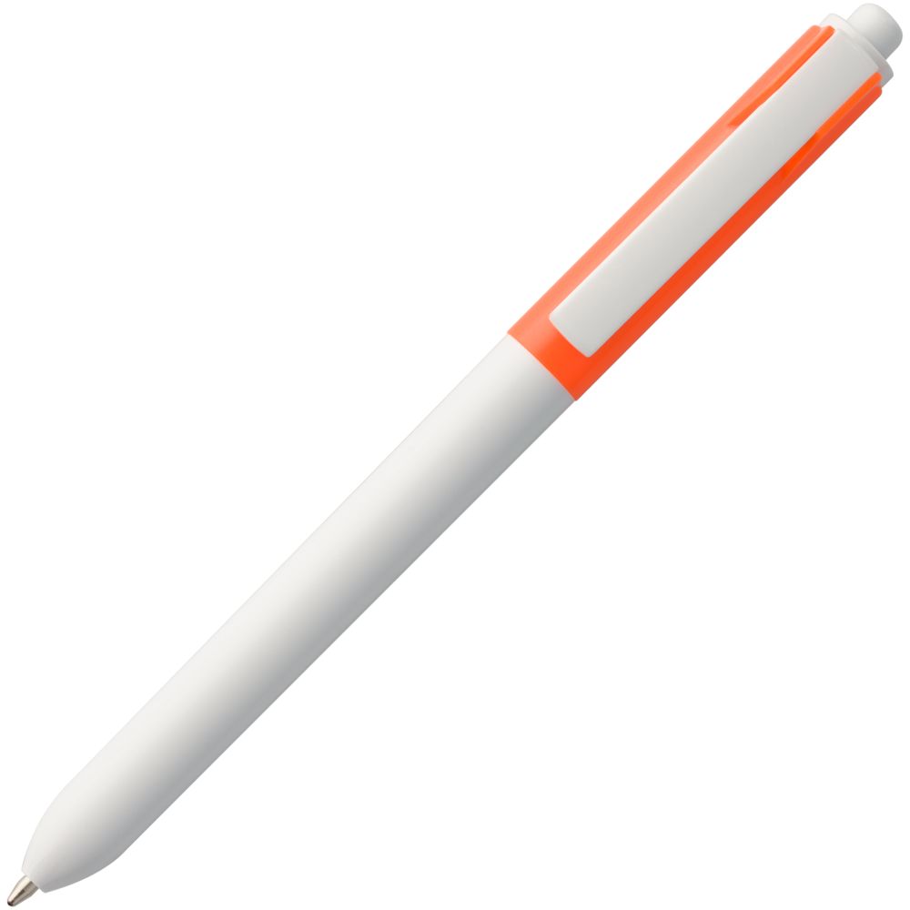 Ручка шариковая Hint Special, белая с оранжевым (Миниатюра WWW (1000))