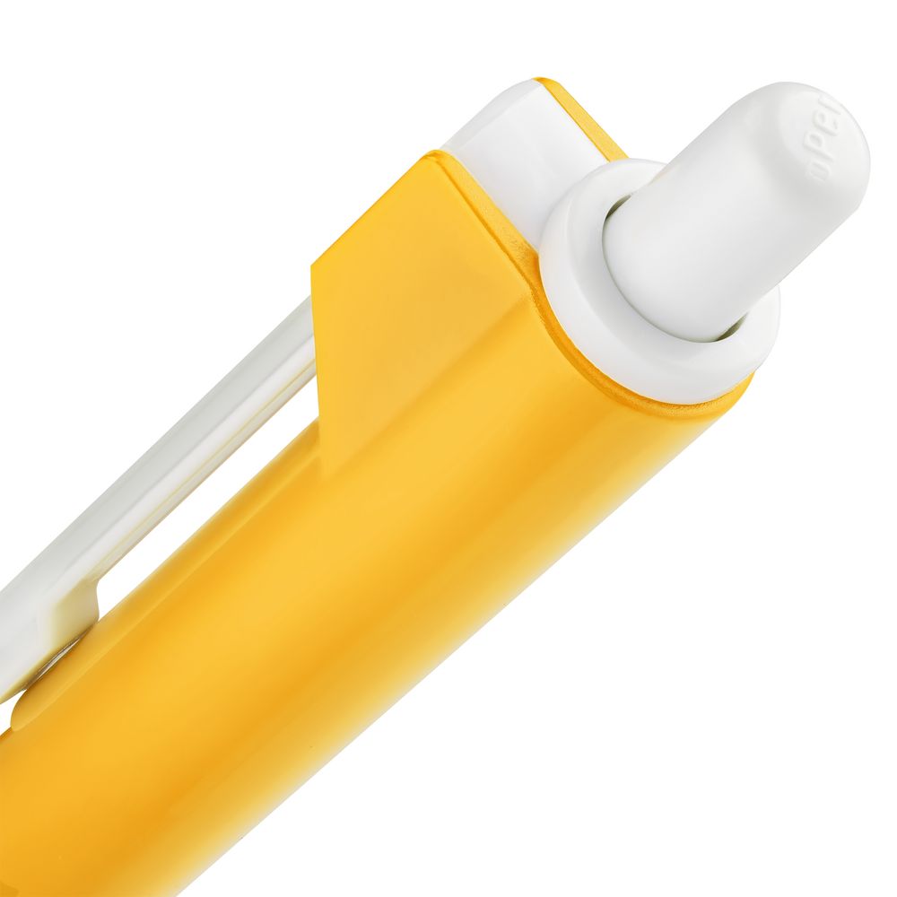 Ручка шариковая Hint Special, белая с желтым (Миниатюра WWW (1000))