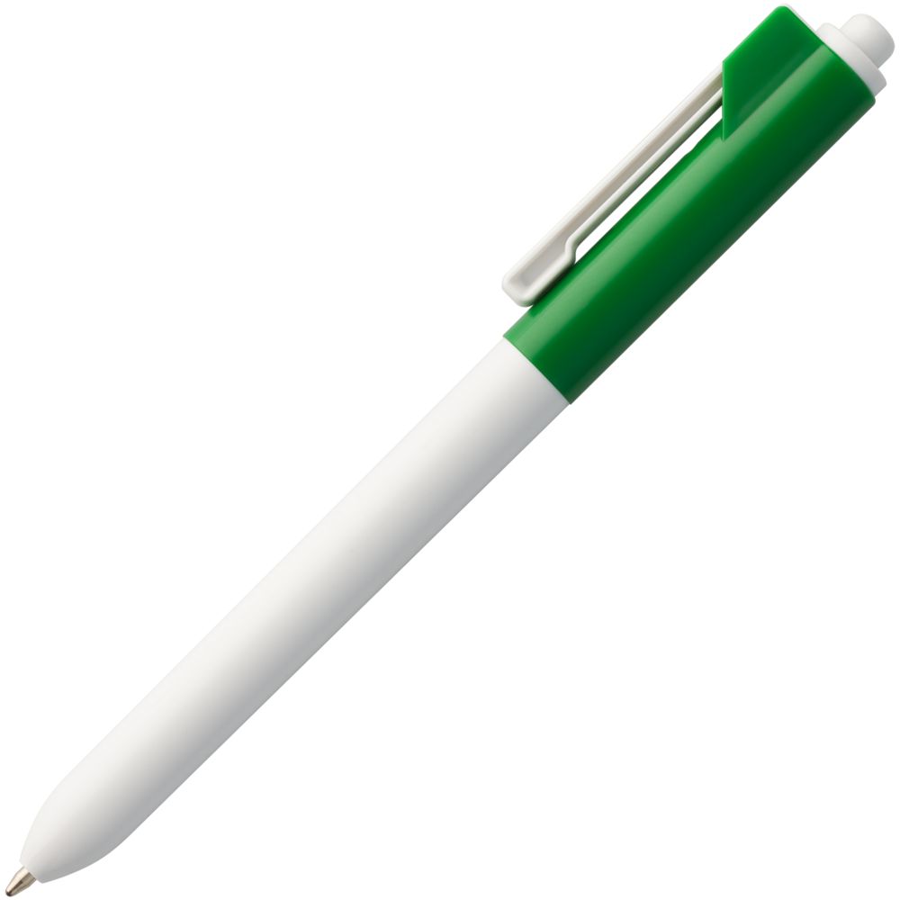 Ручка шариковая Hint Special, белая с зеленым (Миниатюра WWW (1000))