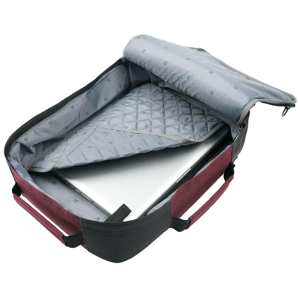 Рюкзак для ноутбука 2 в 1 twoFold, серый с бордовым (Миниатюра WWW (1000))