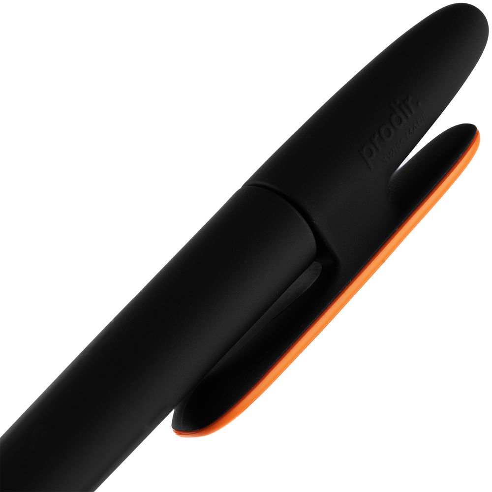 Ручка шариковая Prodir DS5 TRR-P Soft Touch, черная с оранжевым (Миниатюра WWW (1000))
