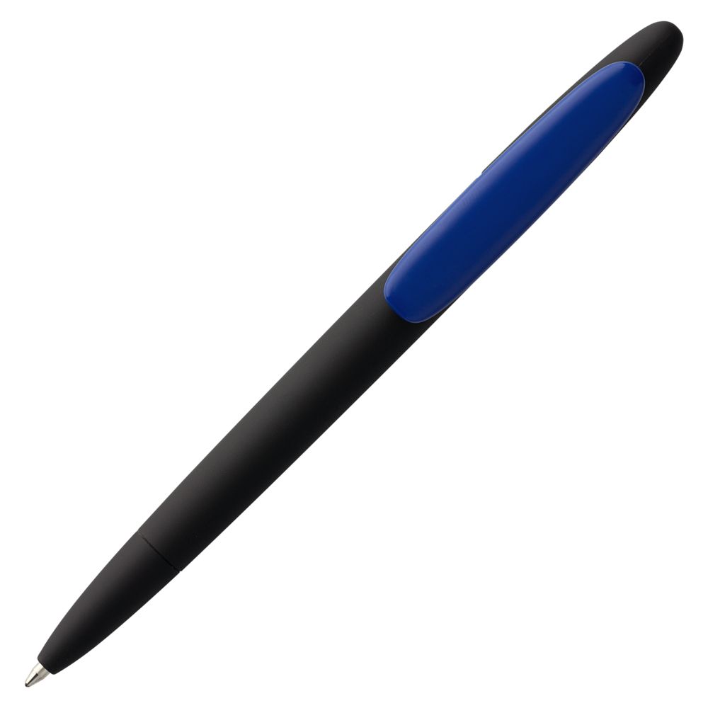 Ручка шариковая Prodir DS5 TRR-P Soft Touch, черная с синим (Миниатюра WWW (1000))