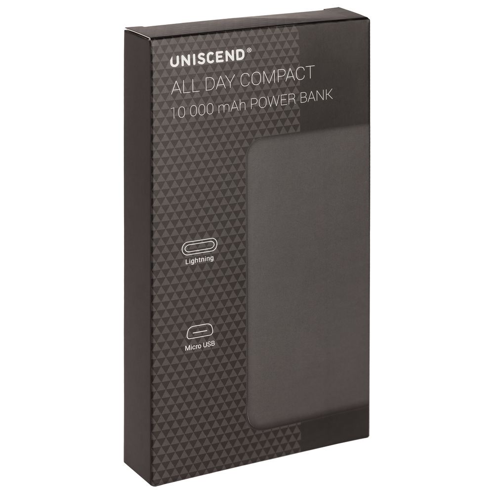 Внешний аккумулятор Uniscend All Day Compact 10000 мAч, черный (Миниатюра WWW (1000))