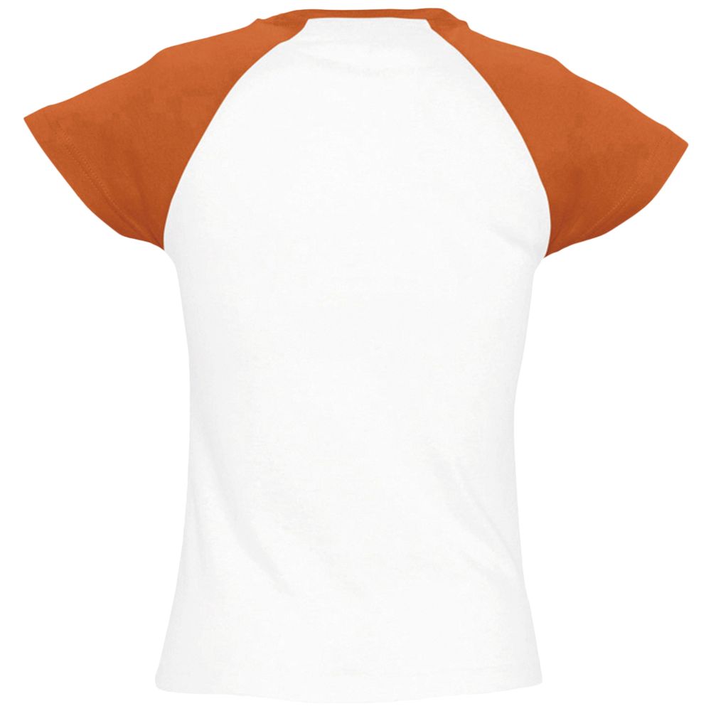 Футболка женская Milky 150, белая с оранжевым (Миниатюра WWW (1000))