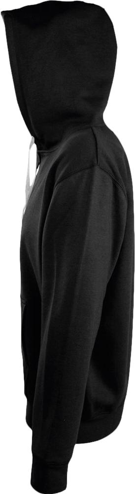 Толстовка мужская на молнии Soul Men 290 с контрастным капюшоном, черная (Миниатюра WWW (1000))