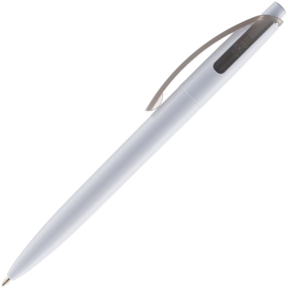 Ручка шариковая Bento, белая с серым (Миниатюра WWW (1000))