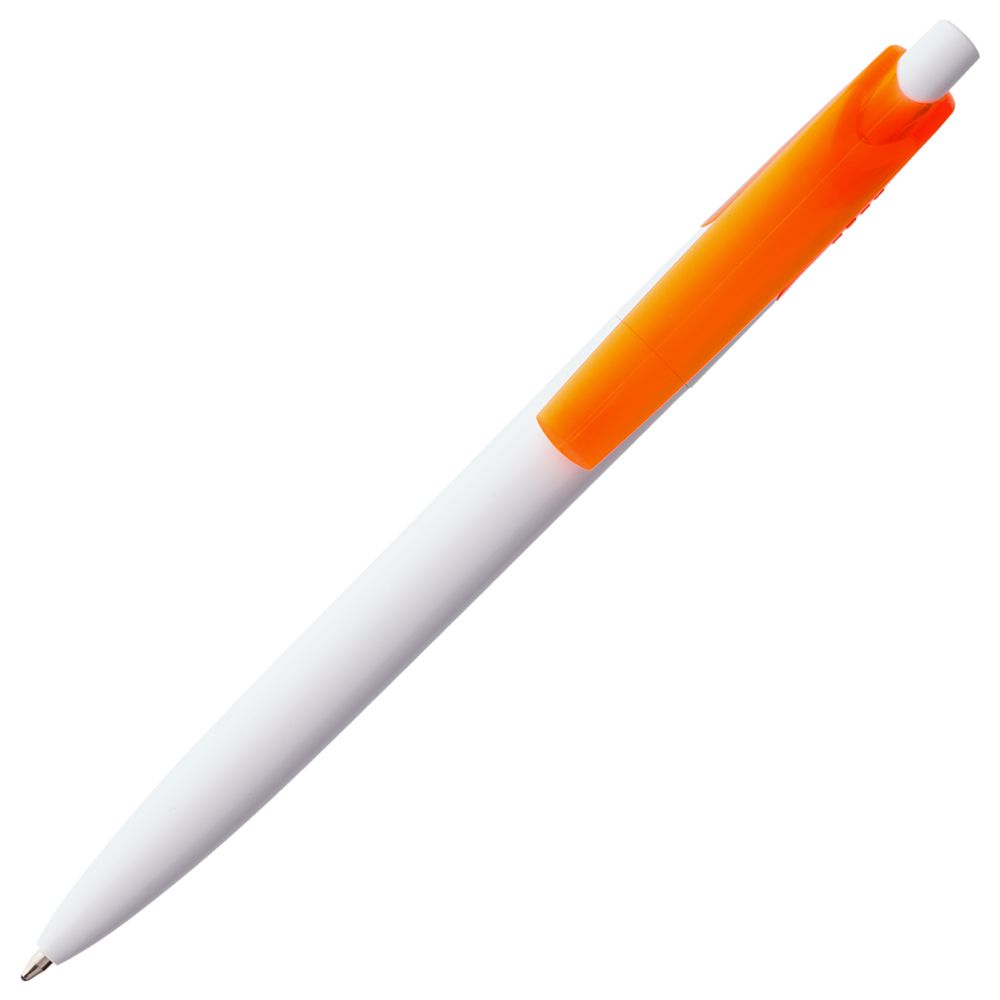 Ручка шариковая Bento, белая с оранжевым (Миниатюра WWW (1000))
