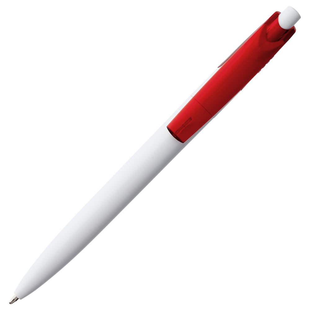Ручка шариковая Bento, белая с красным (Миниатюра WWW (1000))