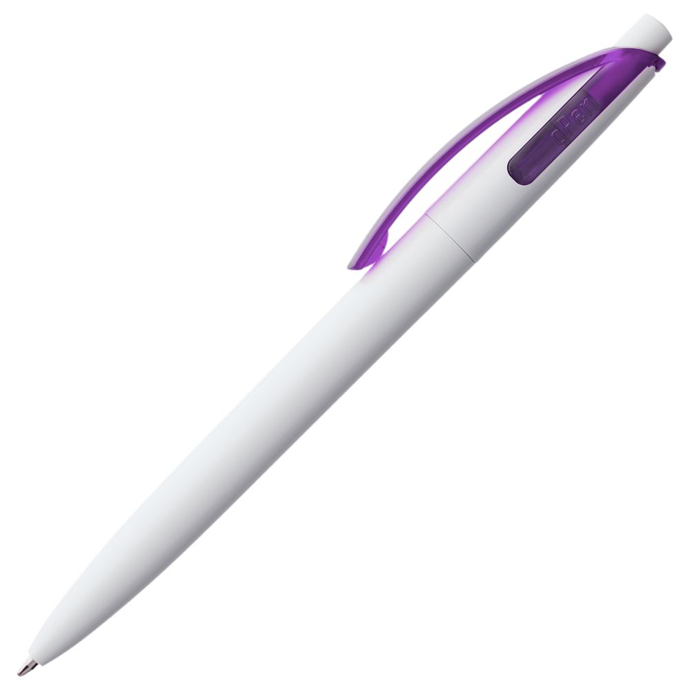 Ручка шариковая Bento, белая с фиолетовым (Миниатюра WWW (1000))