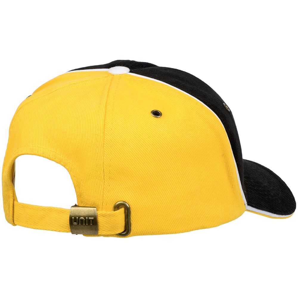 Бейсболка Unit Smart, черная со светло-желтым (Миниатюра WWW (1000))