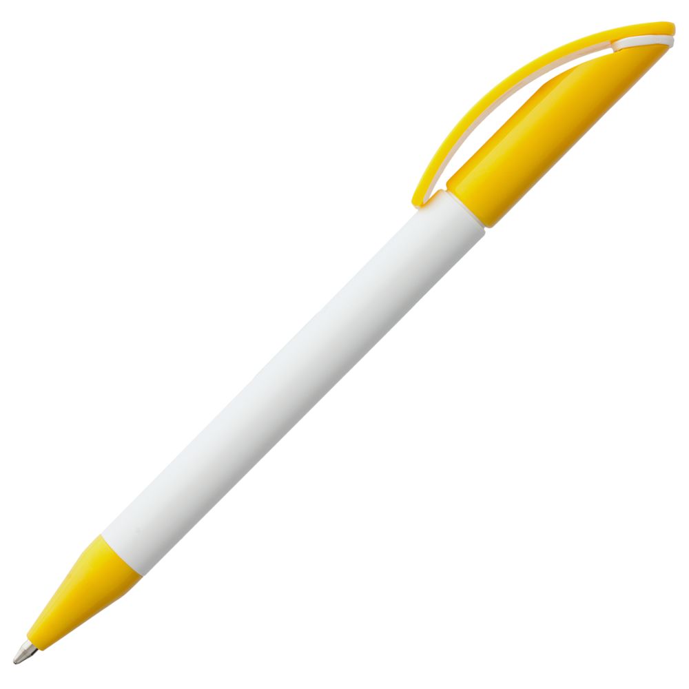 Ручка шариковая Prodir DS3 TPP Special, белая с желтым (Миниатюра WWW (1000))