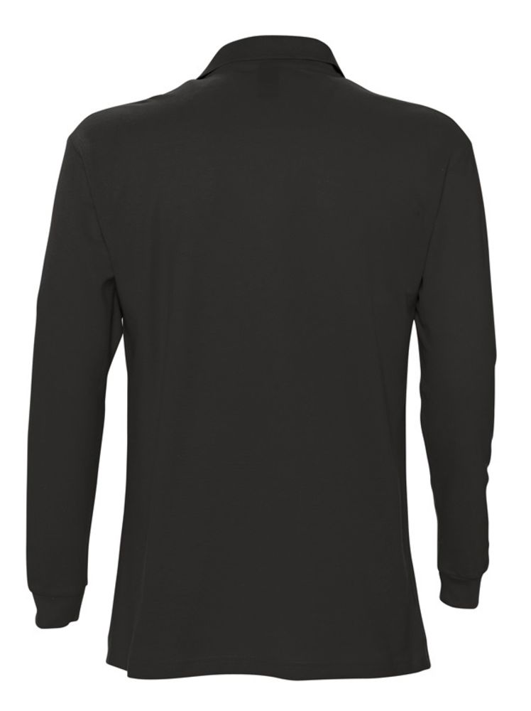 Рубашка поло мужская с длинным рукавом Star 170, черная (Миниатюра WWW (1000))